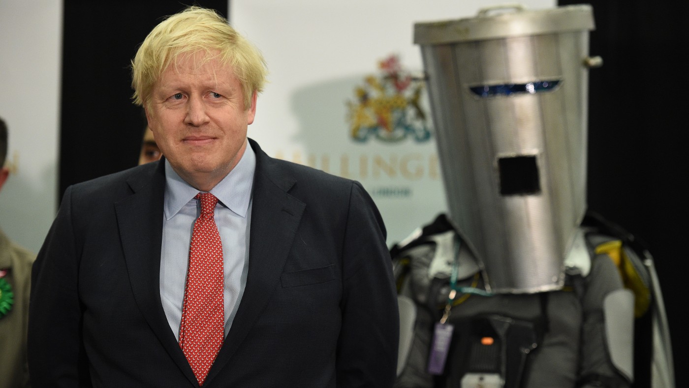 Boris Johnson at 2019 election count in Uxbridge