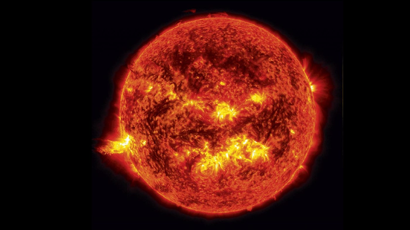 Telescopic photo of a coronal mass ejection