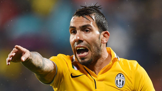 Tevez playing for Juventus in Serie A