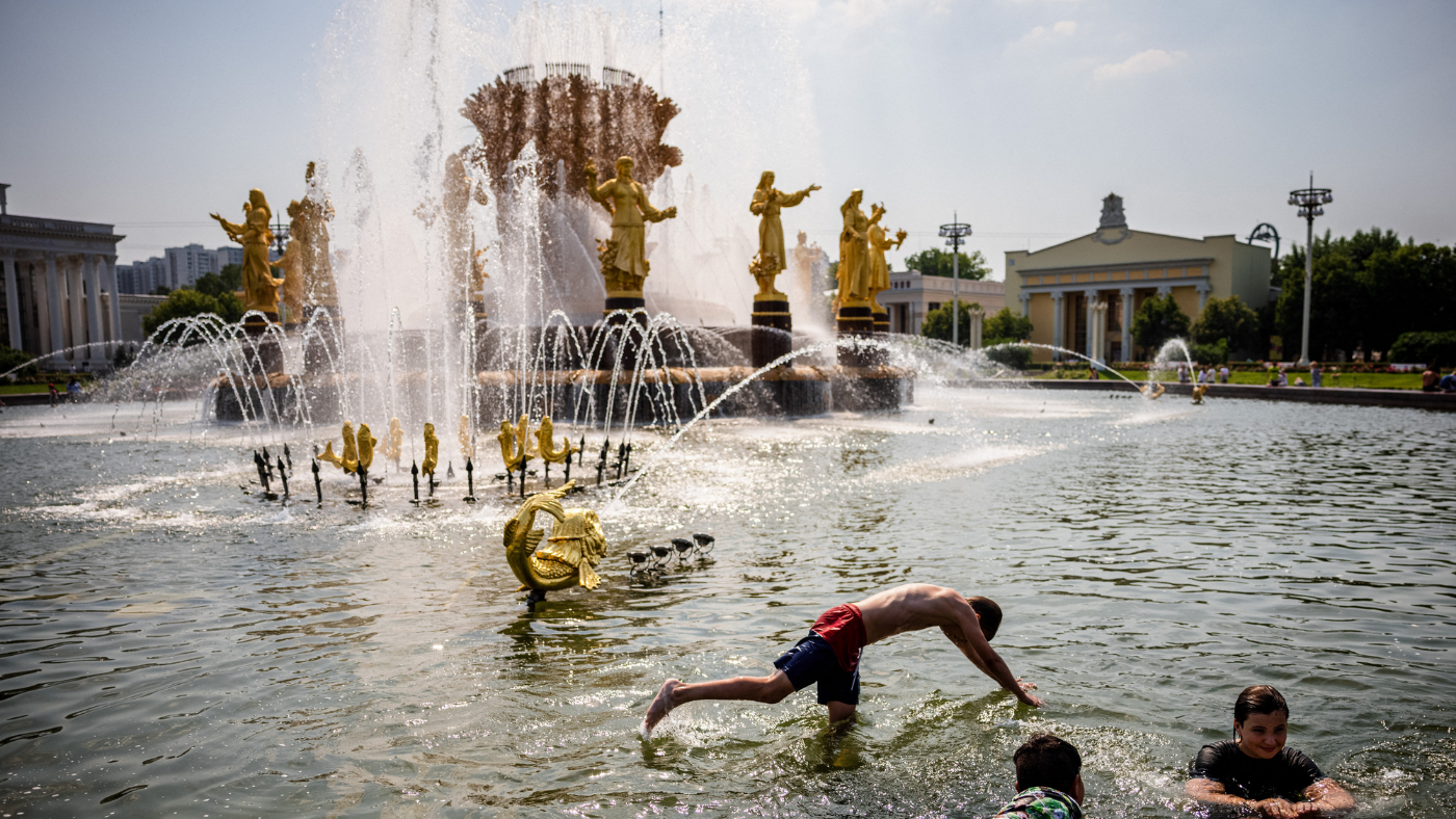 People swimming in Moscow