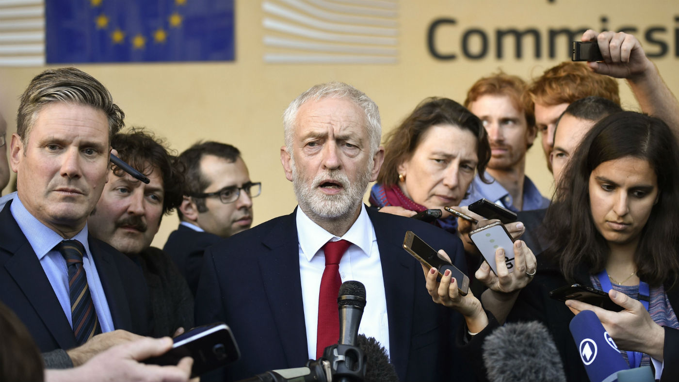 Jeremy Corbyn outside the European Commission