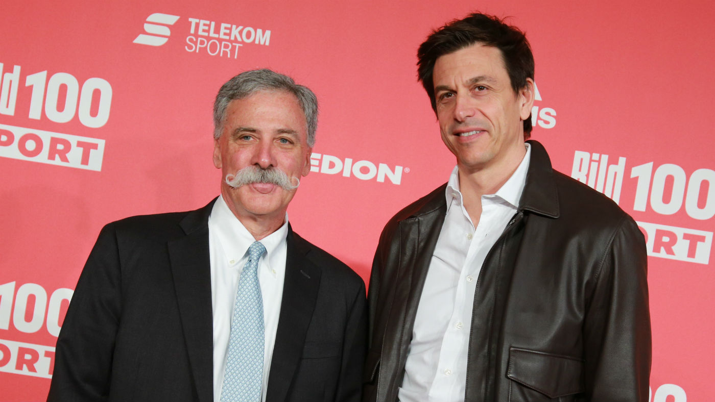 Formula 1 CEO Chase Carey and Mercedes team principal Toto Wolff