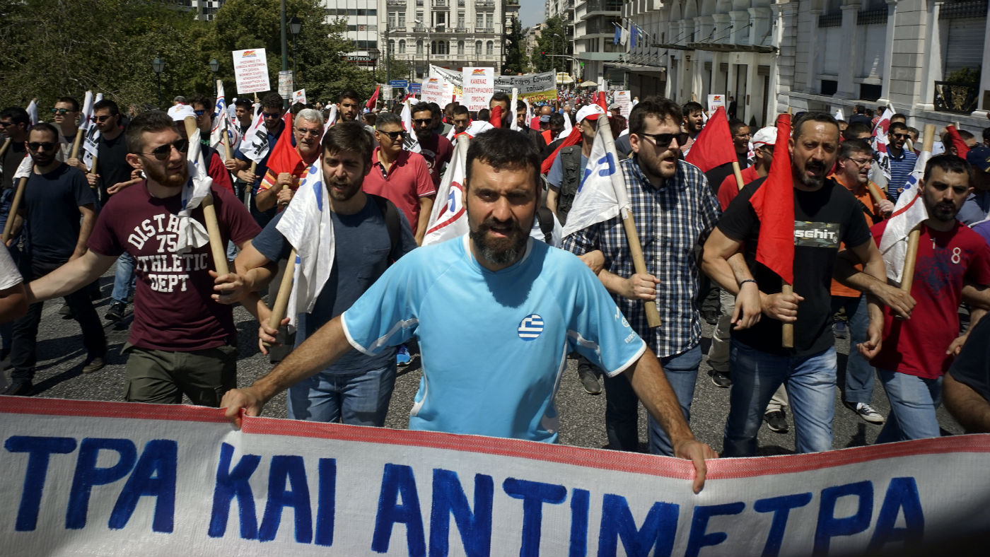 A 24-hour general strike against against planned austerity measures in Athens in May