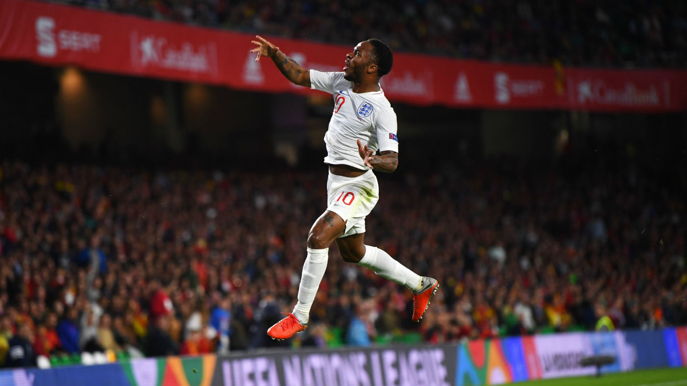 Raheem Sterling scored twice in England’s 3-2 victory against Spain in the Nations League in October