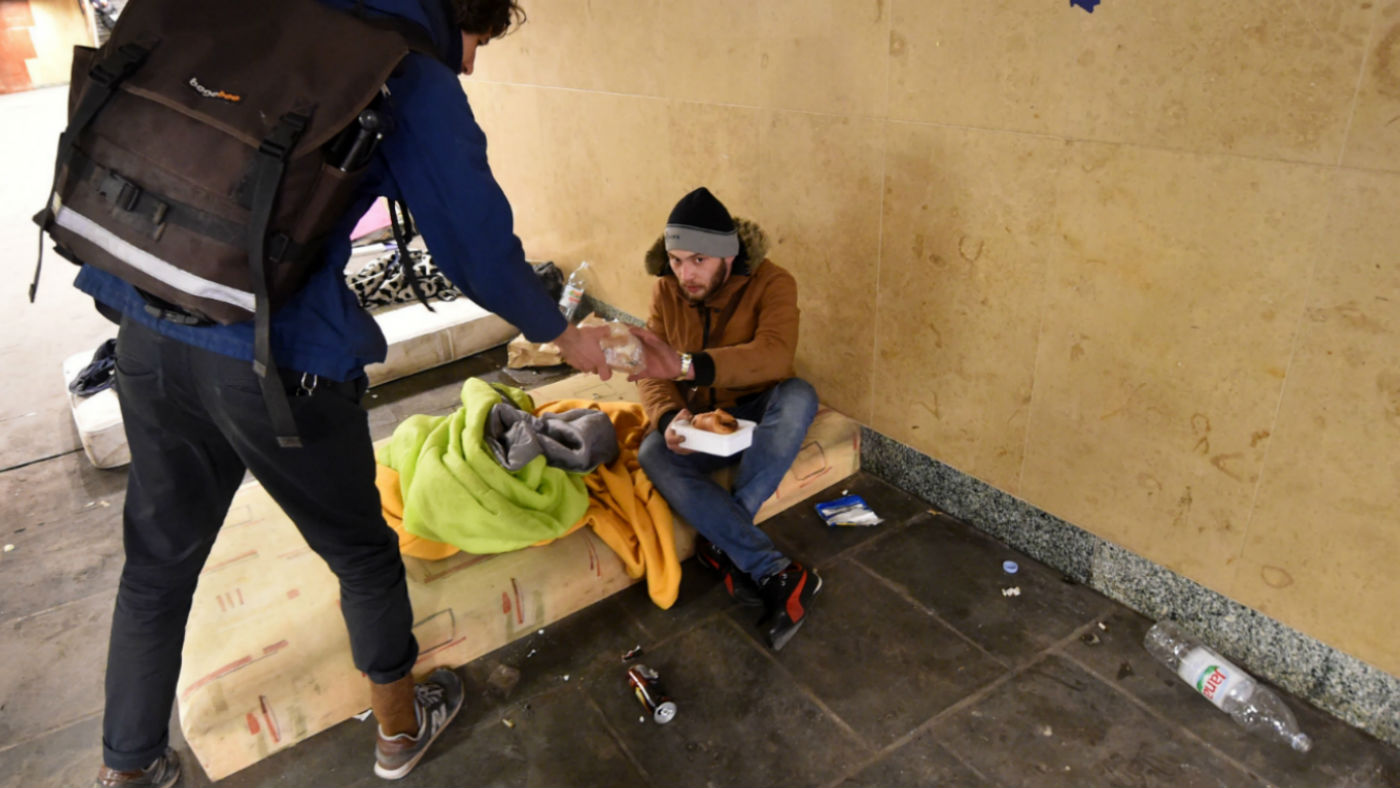 Homeless man in Budapest