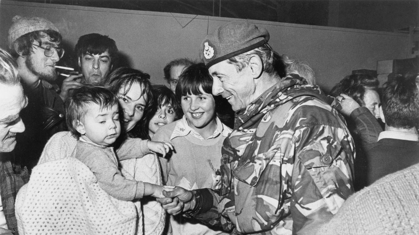 British General greets families