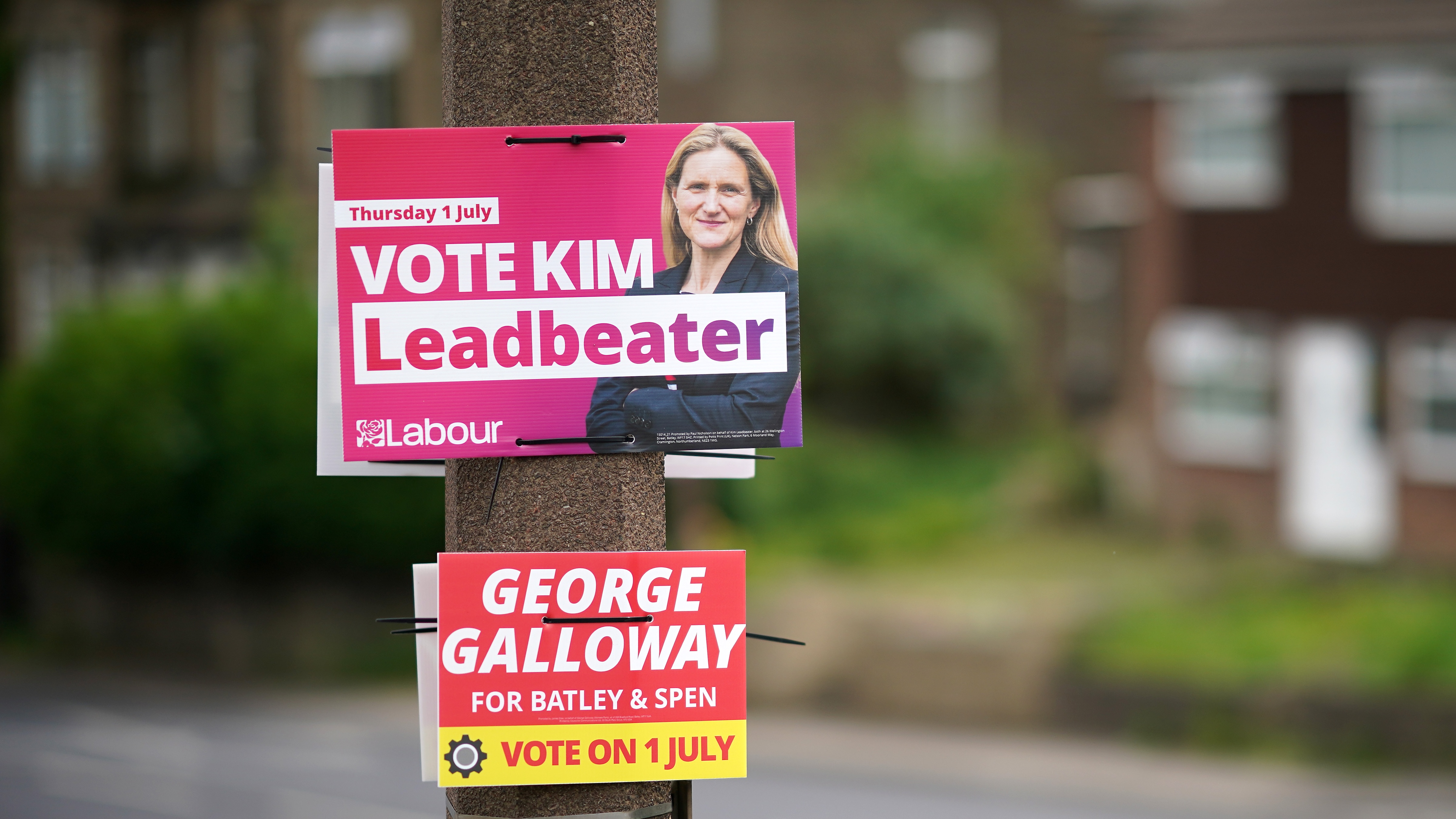 Campaign posters in Batley and Spen