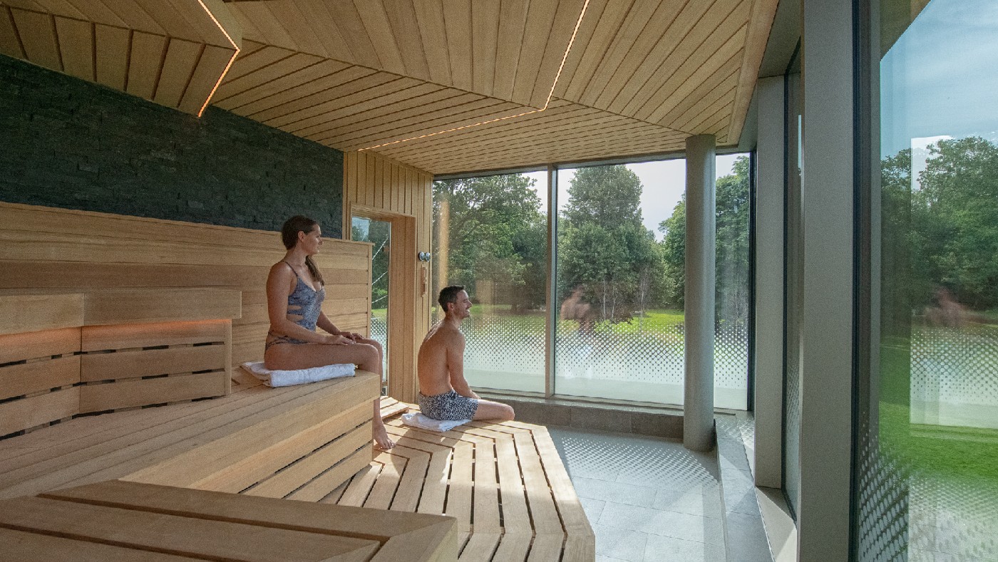 Panoramic sauna at The Club at Cottonmill