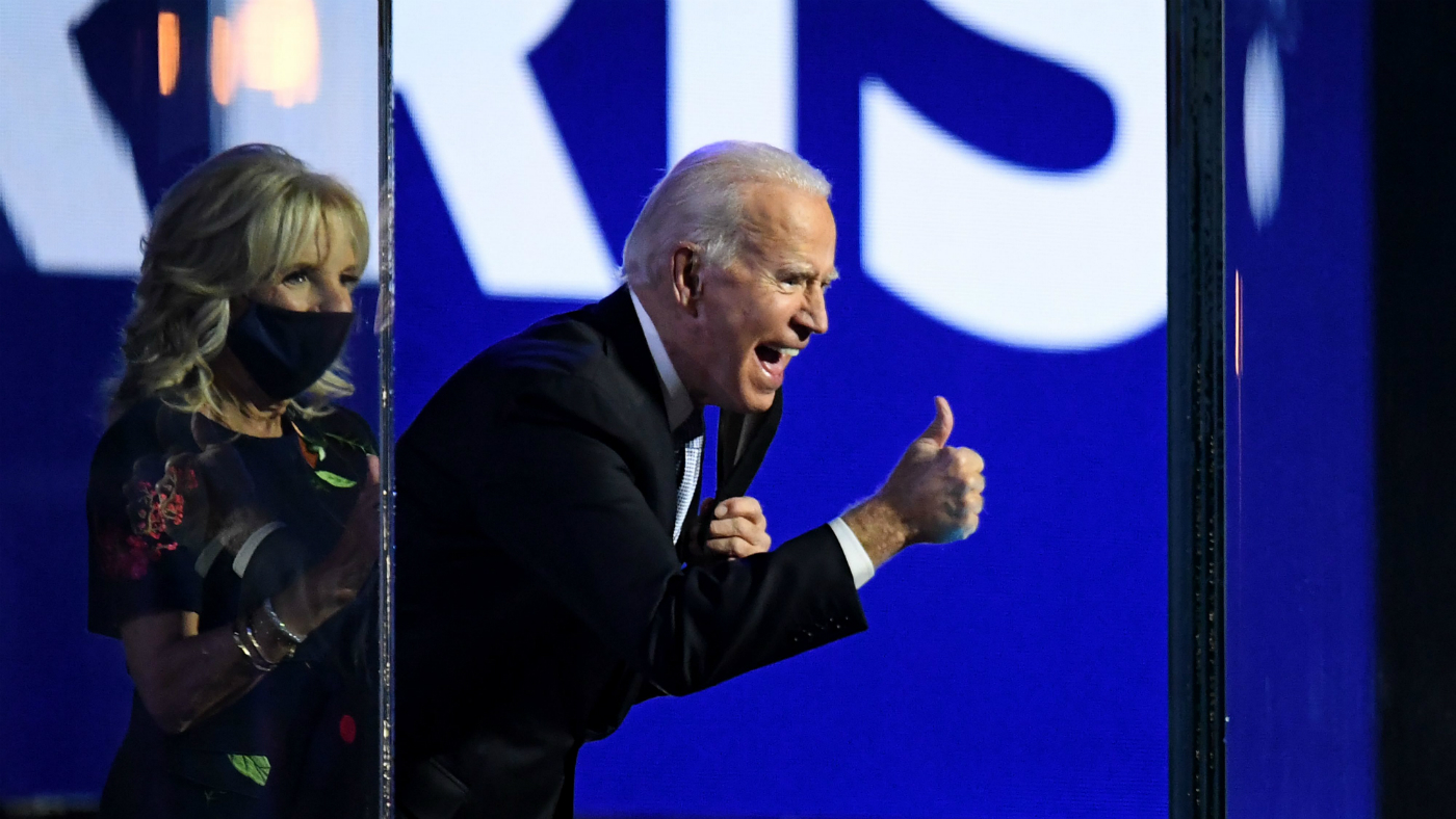 Joe Biden addresses supporters after being confirmed as the 46th president of the United States