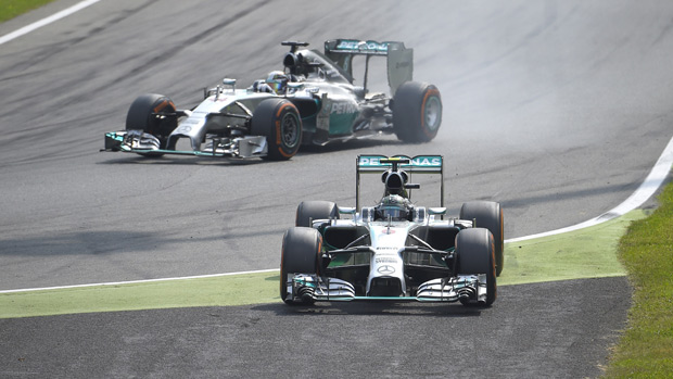 Mercedes drivers Nico Rosberg and Lewis Hamilton 