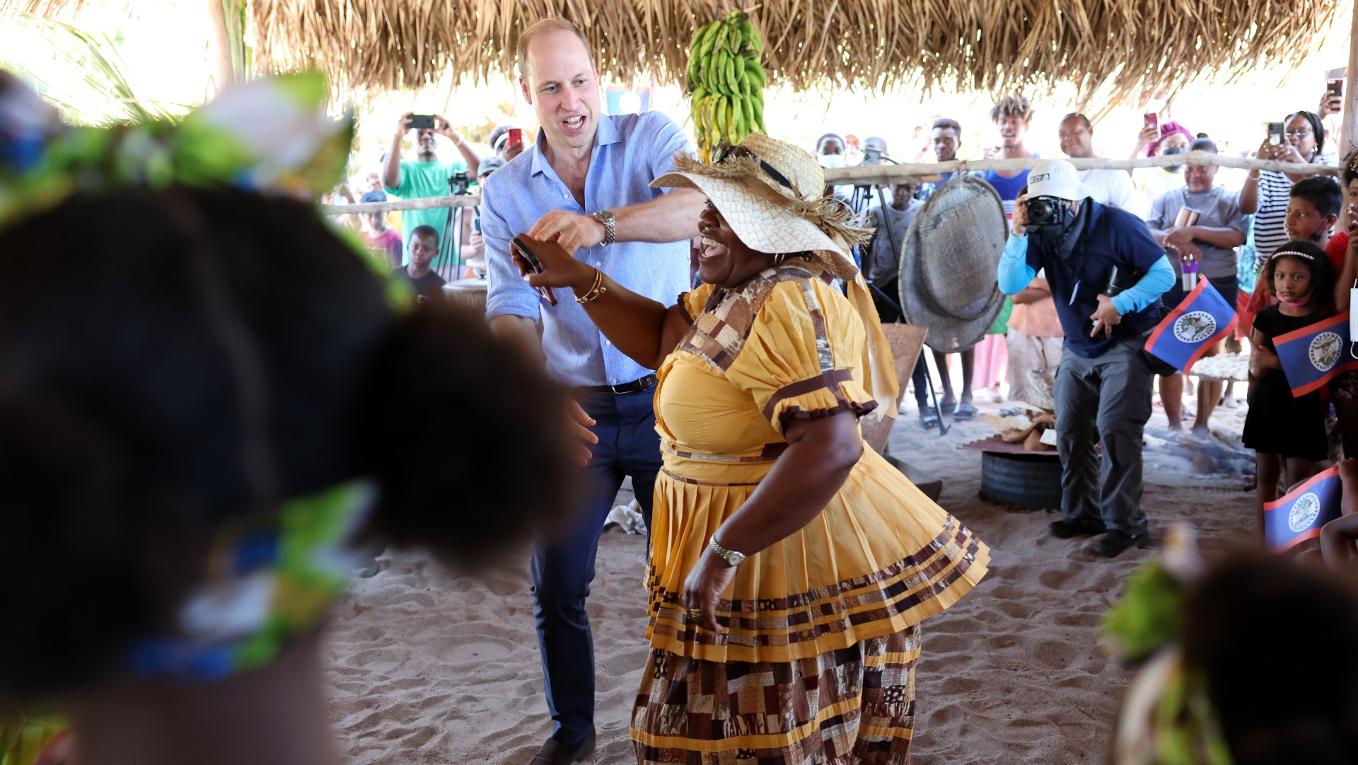 Cambridges dance with locals in Hopkins, Belize