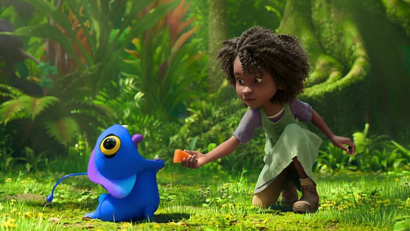 Still from the movie of Maisie and an animal
