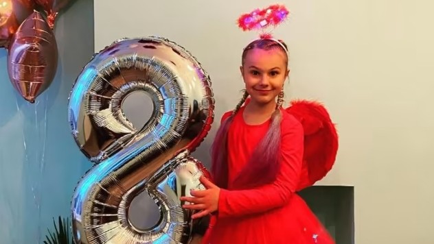 Lilia Valutyte on her eighth birthday