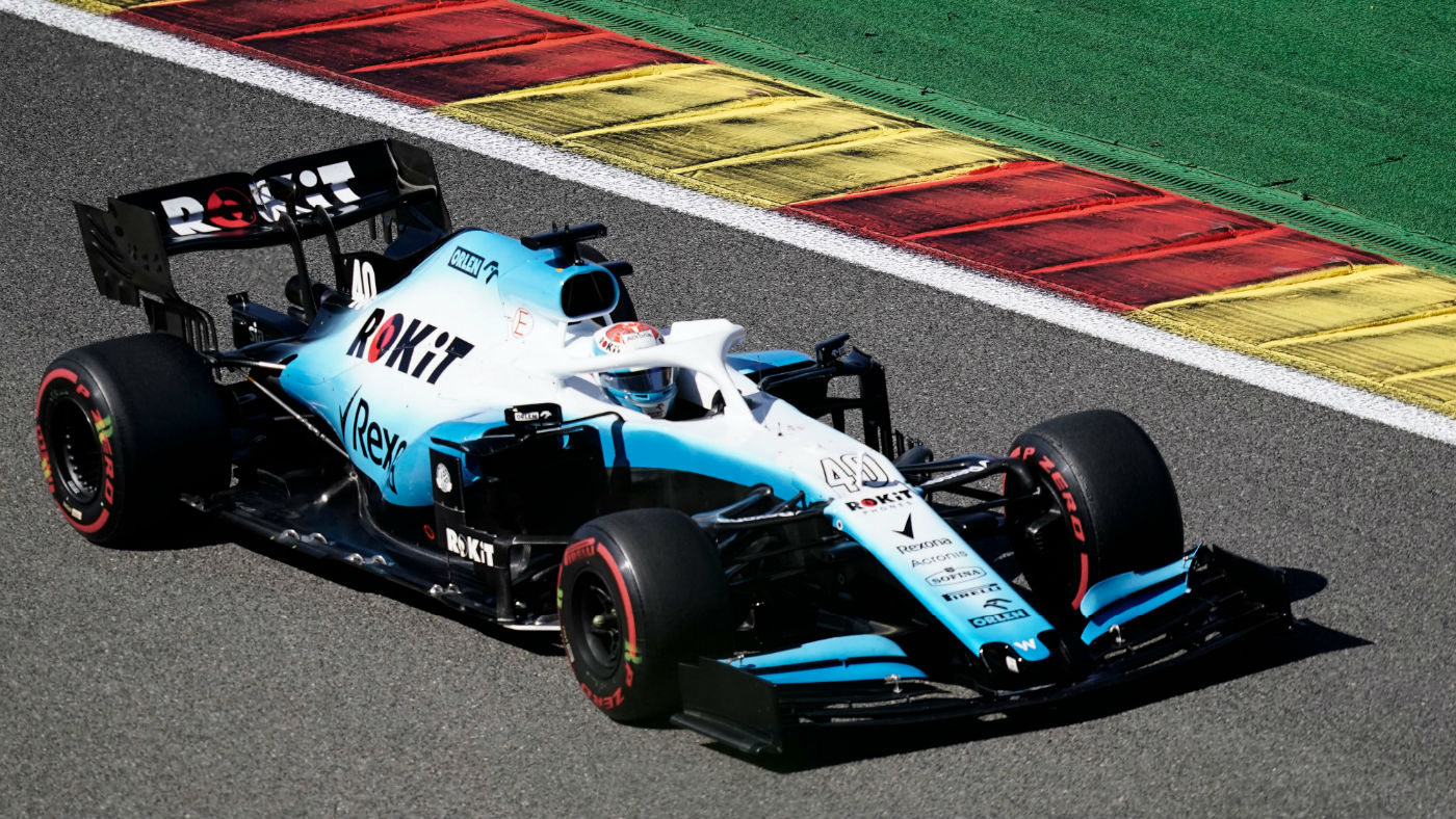Canadian Nicholas Latifi drives for Williams during FP1 at the 2019 Belgian Grand Prix