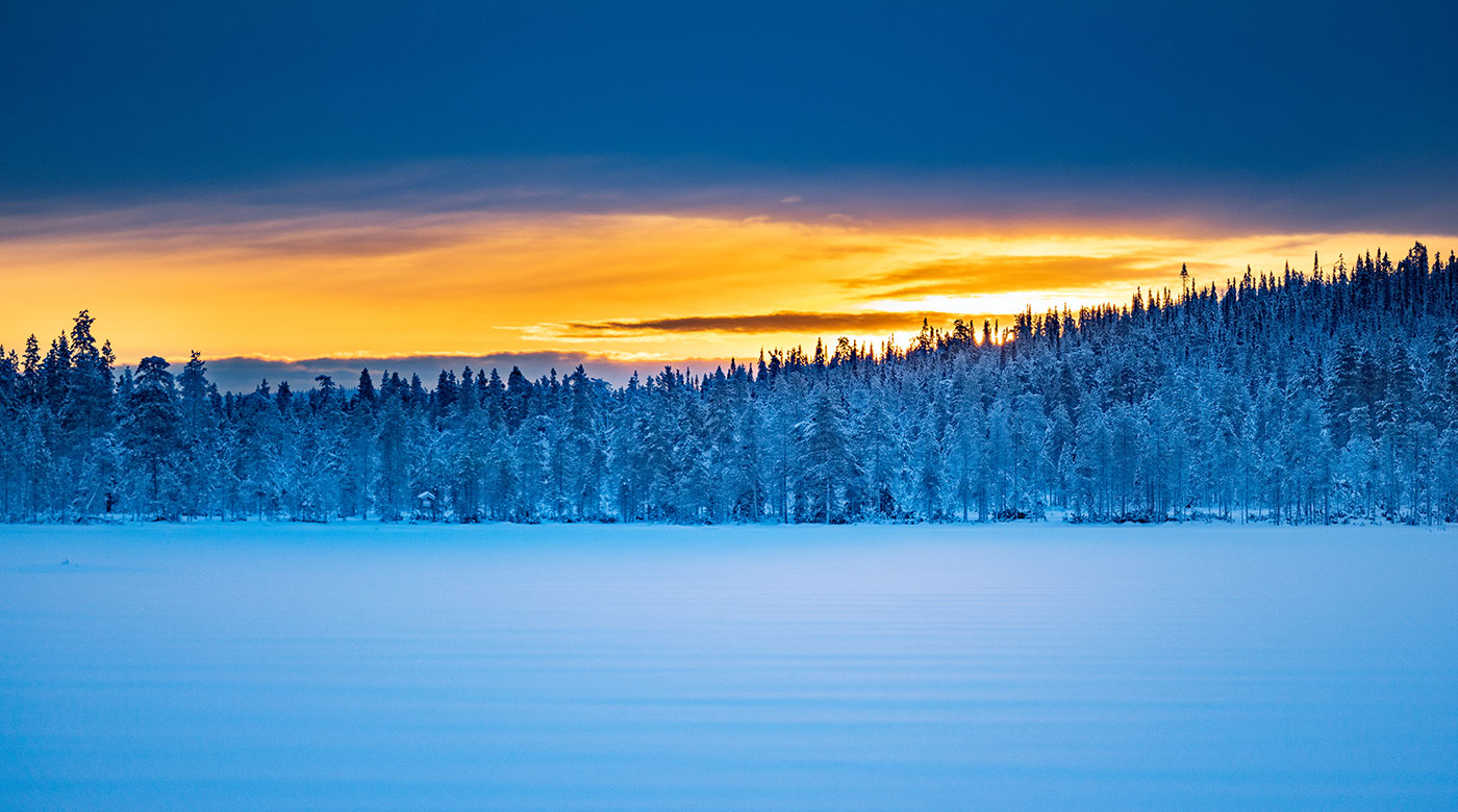 An early sunset in Finnish Lapland