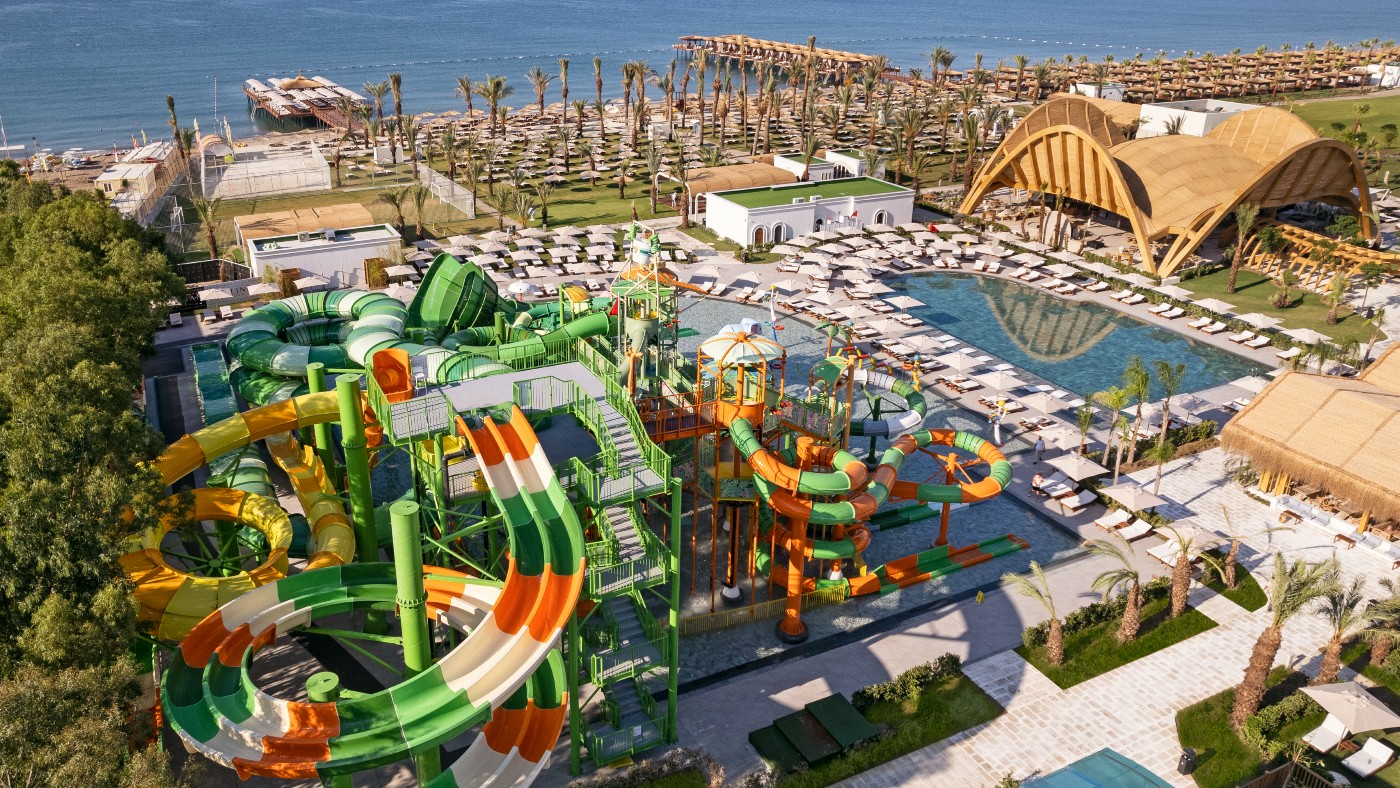 Hit the waterslides of the resort's water park 