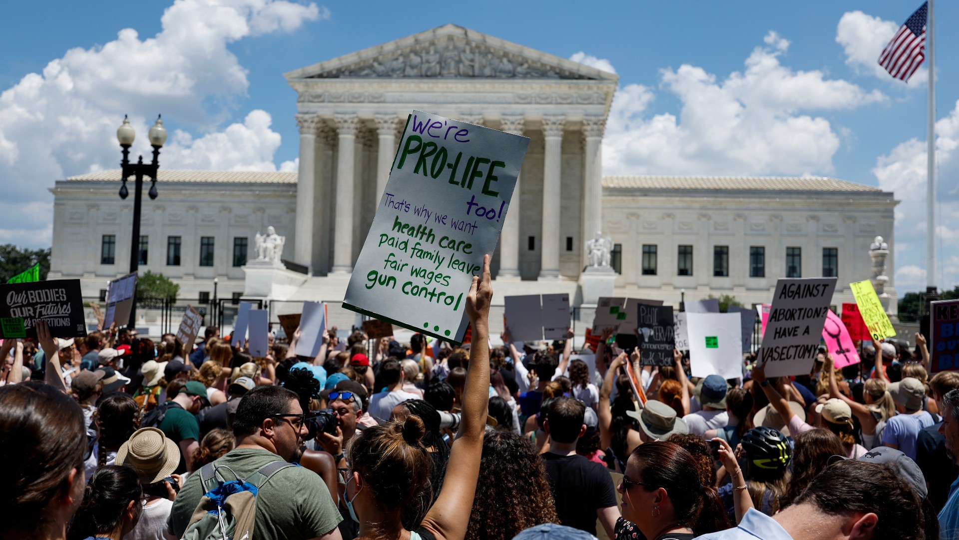 Protesters descend on the US Supreme Court