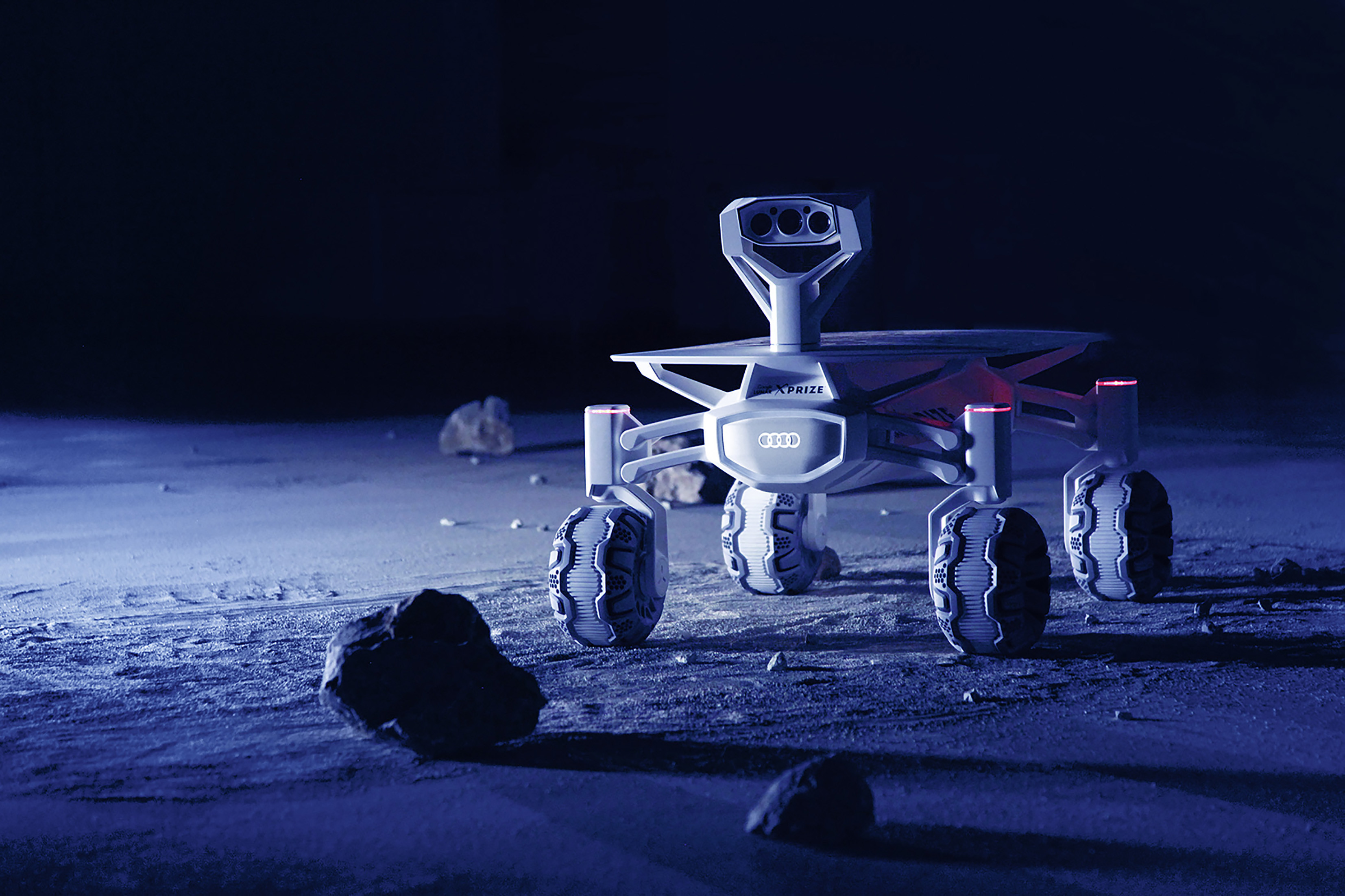 MISSION TO THE MOONAudi lunar quattroTop speed 3.6 km/h – The Audi lunar quattro, the moon rover.