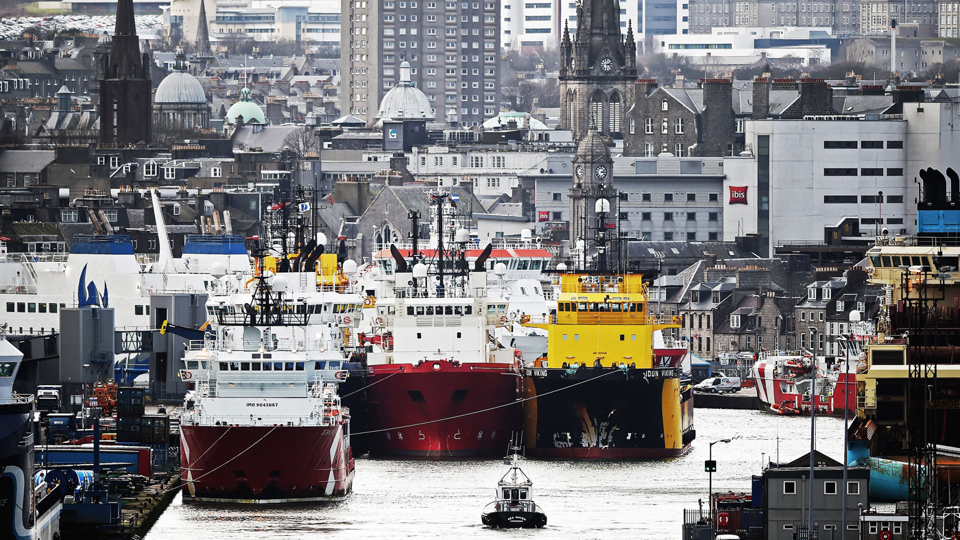 Ships in harbour at Aberdeen