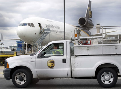 UPS van and plane