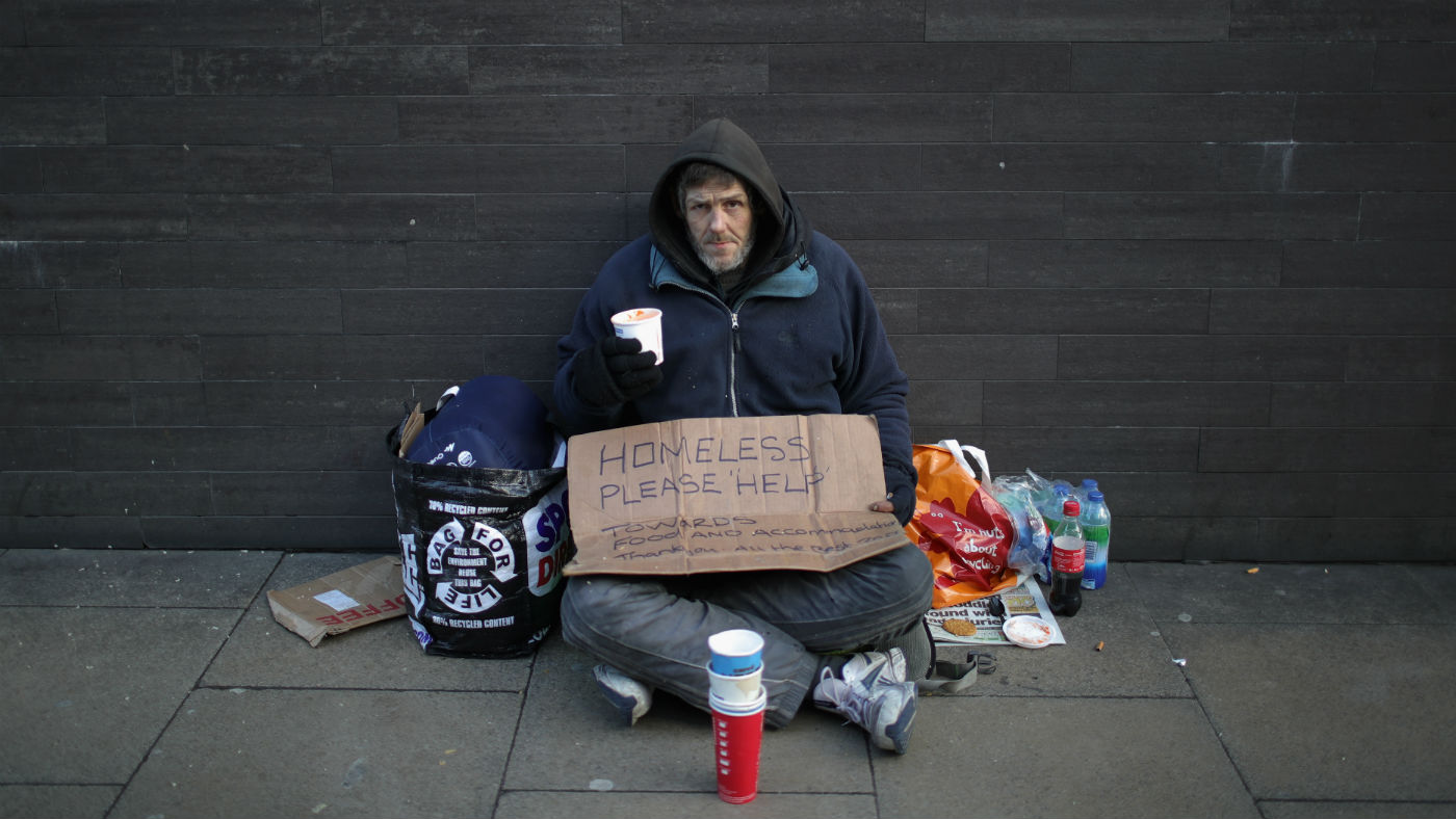 A homeless man in Manchester earlier this year