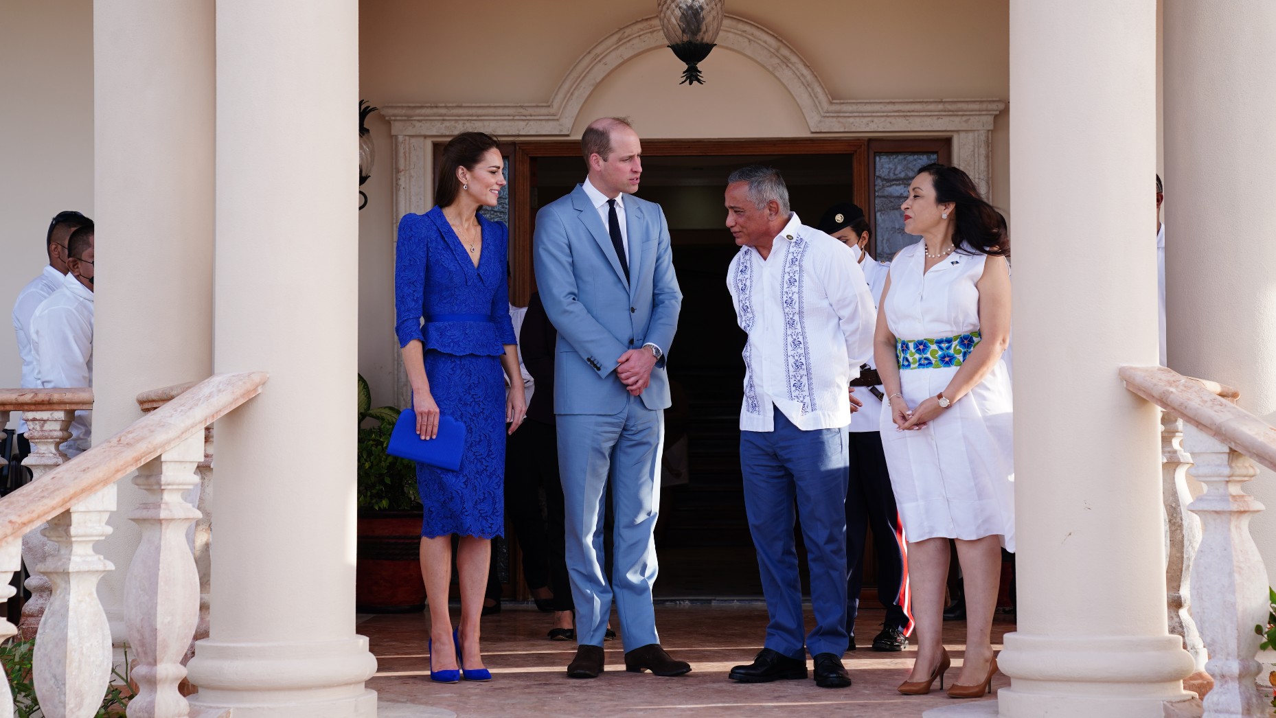 The Cambridges meet Belize’s Prime Minister Johnny Briceno and his wife Rossana