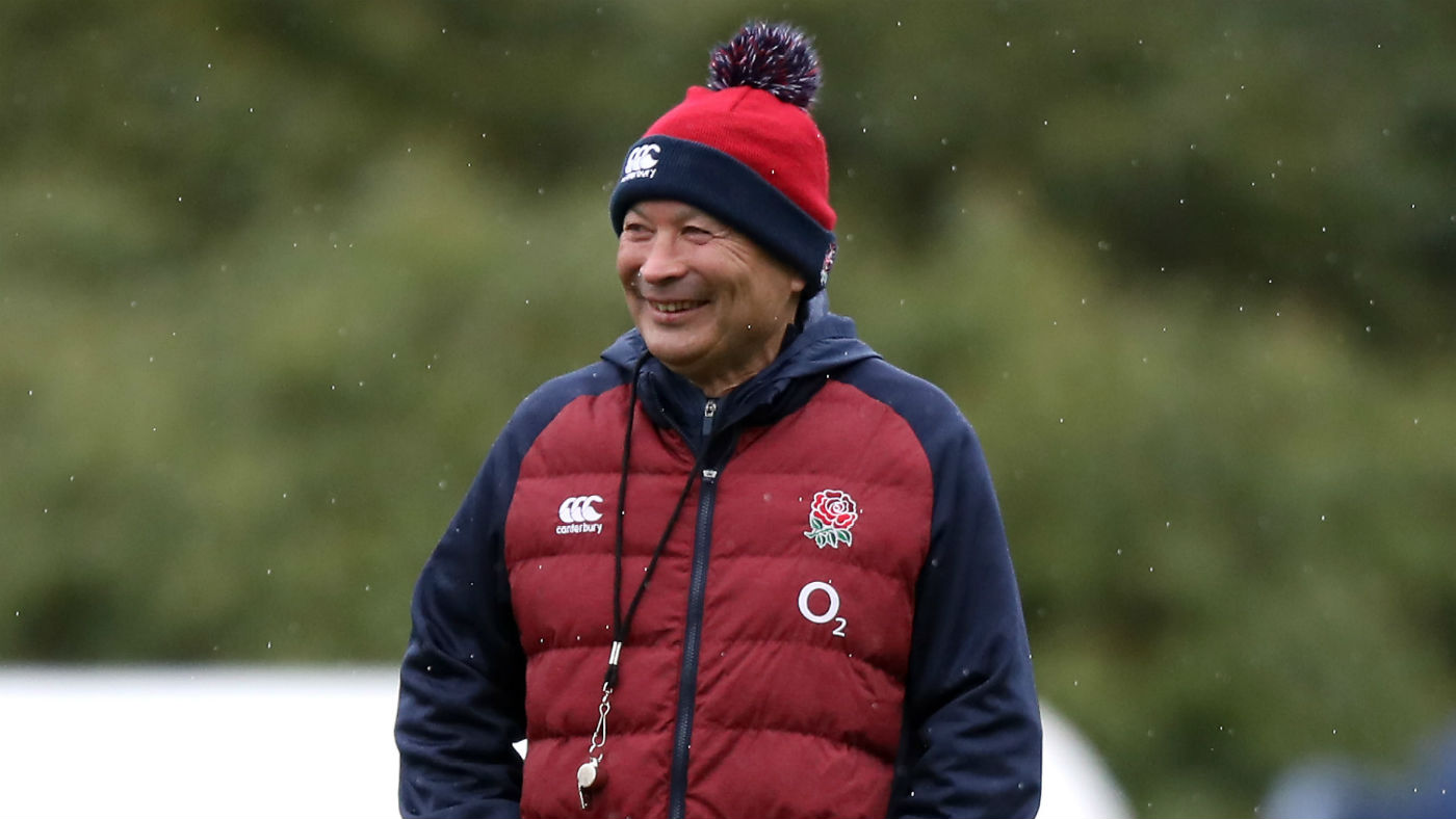 England rugby head coach Eddie Jones oversees a training session 