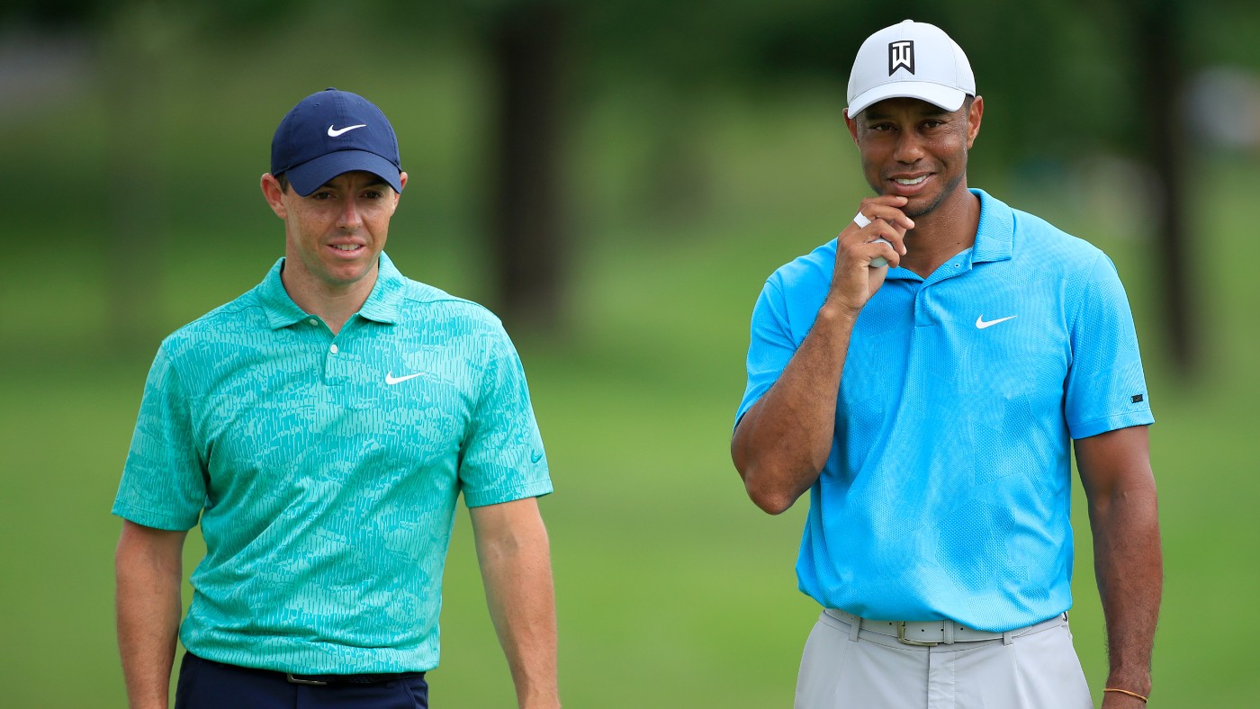Rory McIlroy and Tiger Woods at The Memorial Tournament in 2020 (Andy Lyons/Getty Images)