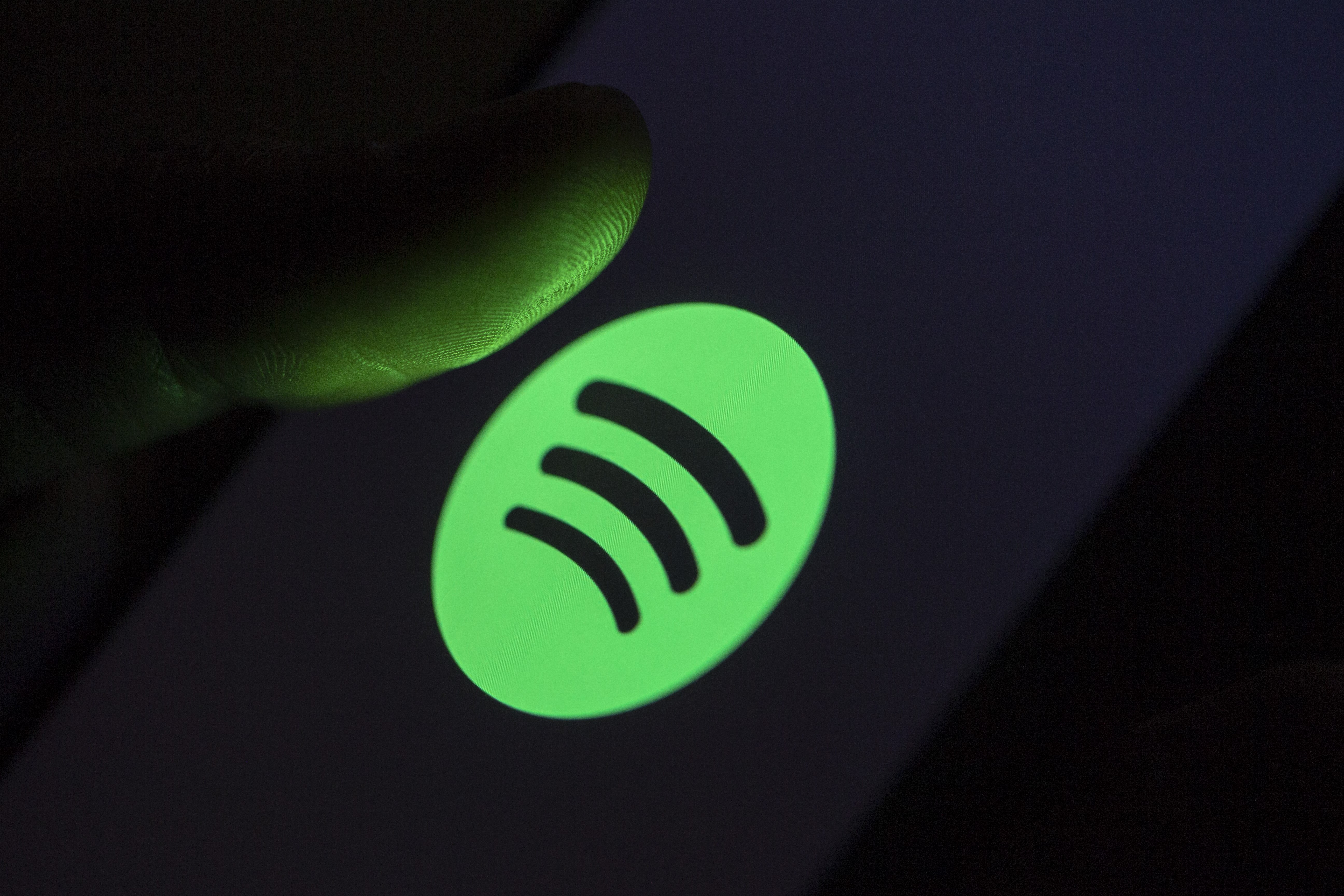 Spotify logo displayed on a smart phone