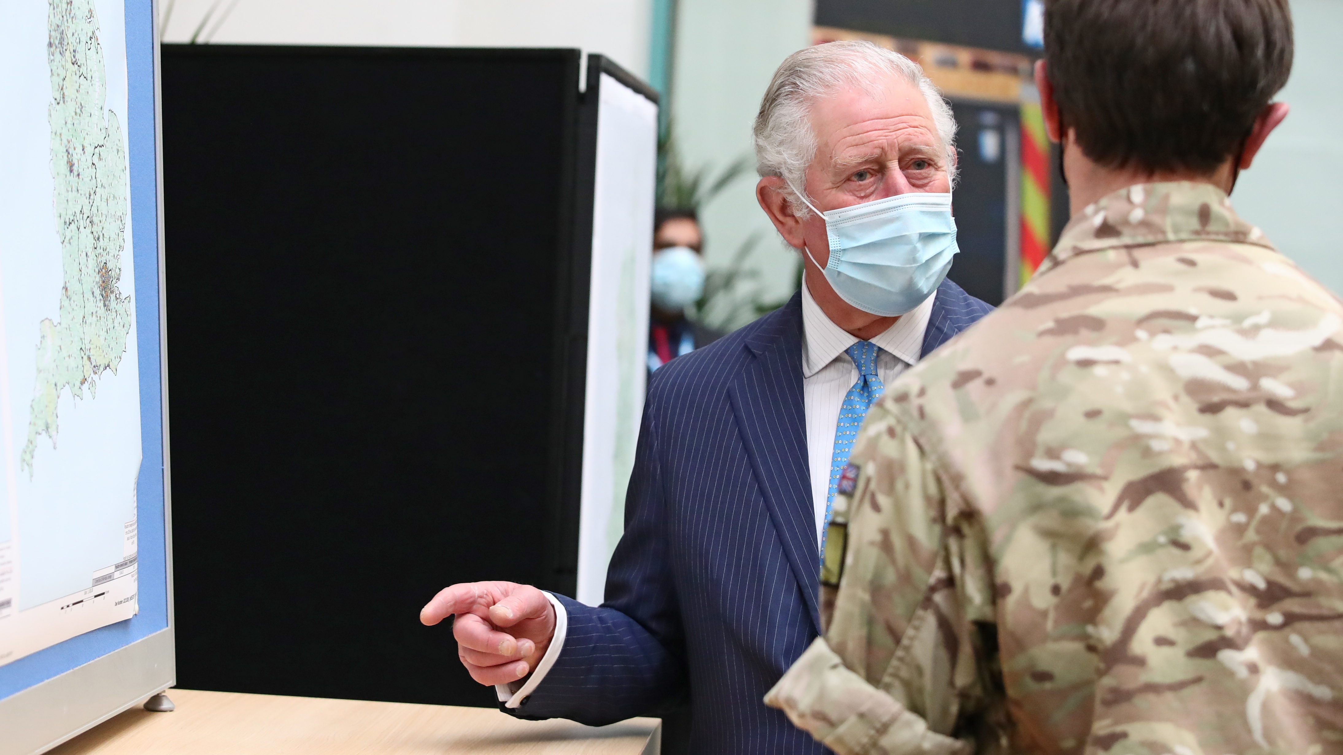 Prince Charles visits NHS and MoD staff involved in the vaccine rollout