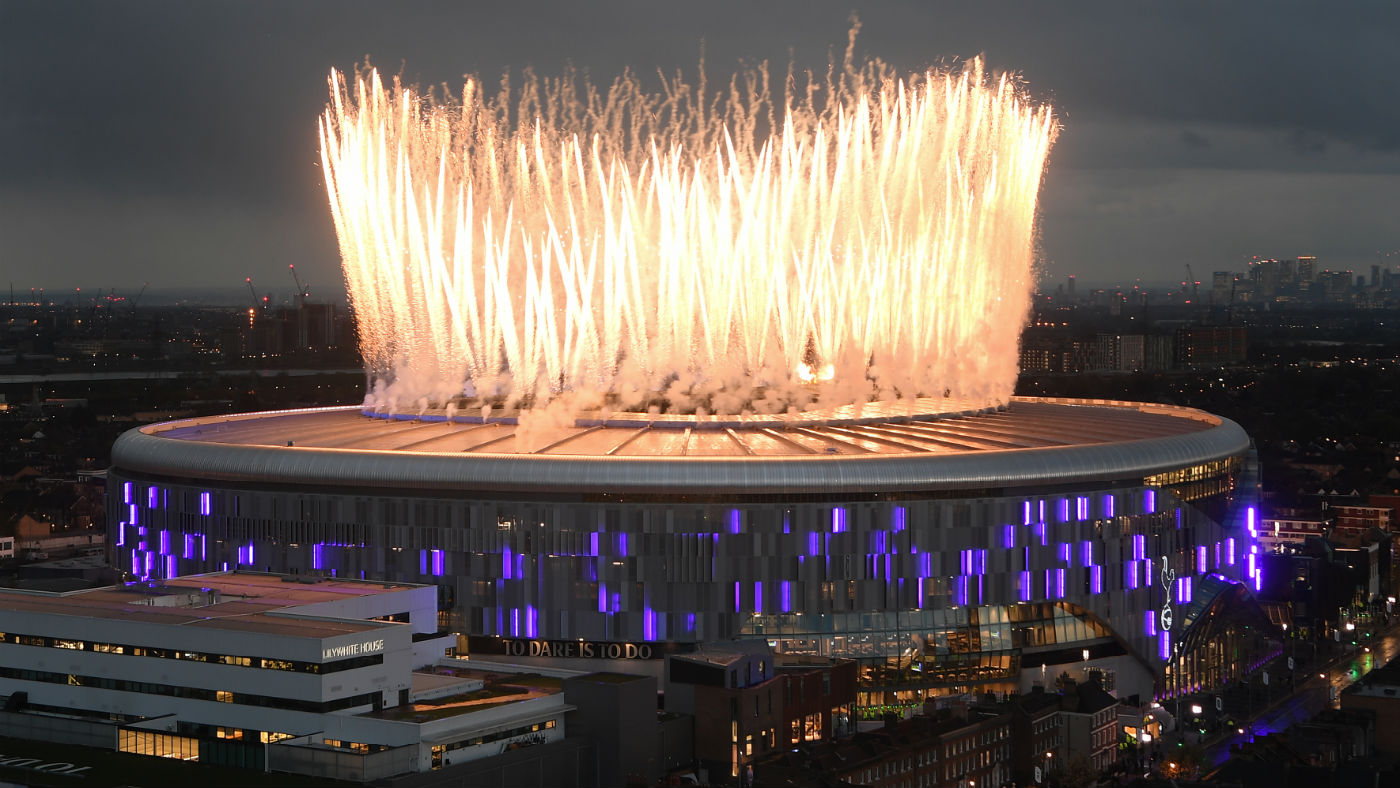 A firework display marked the opening of the new Tottenham Hotspur Stadium