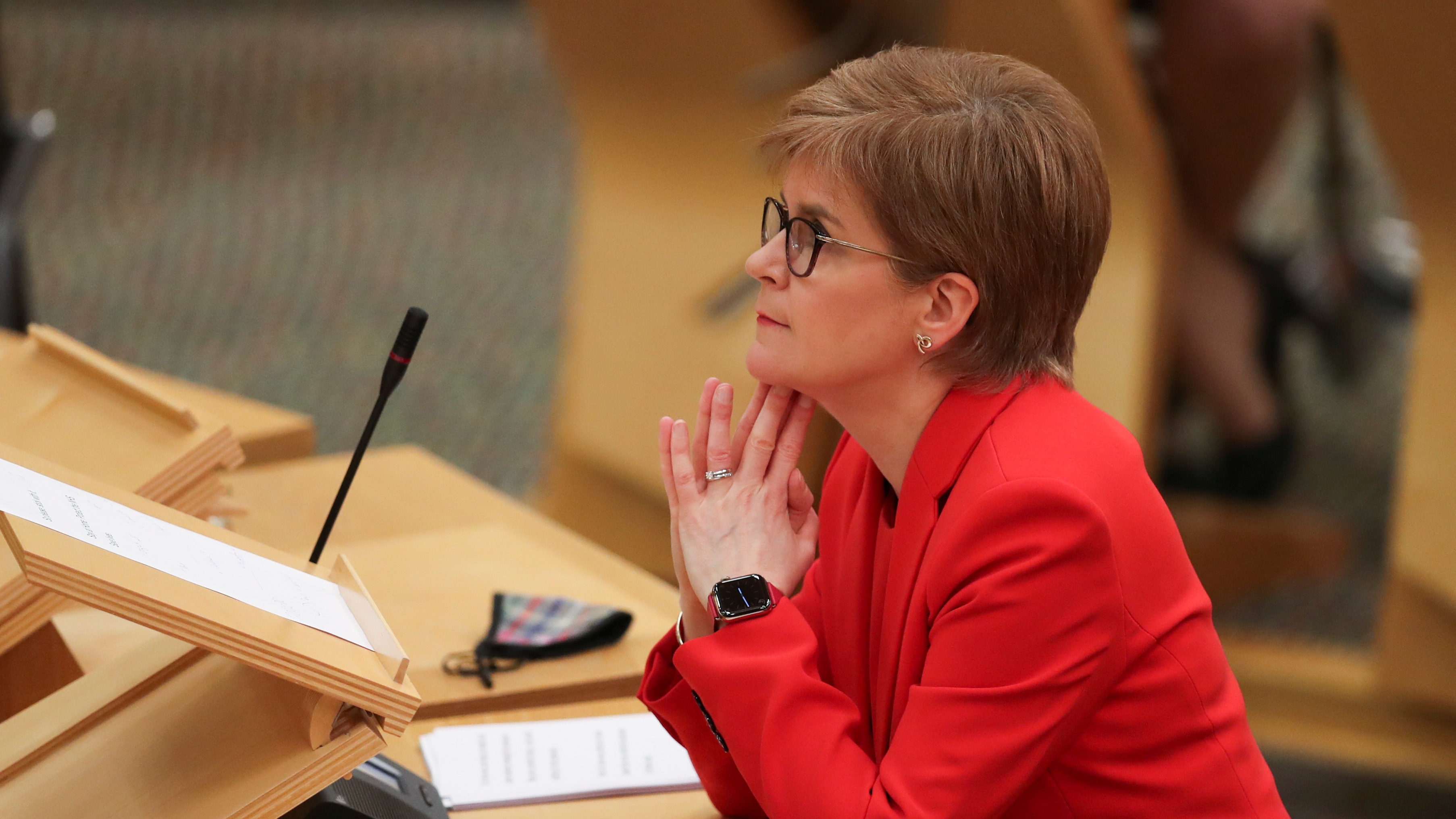 Nicola Sturgeon attends Scottish Parliament in Holyrood