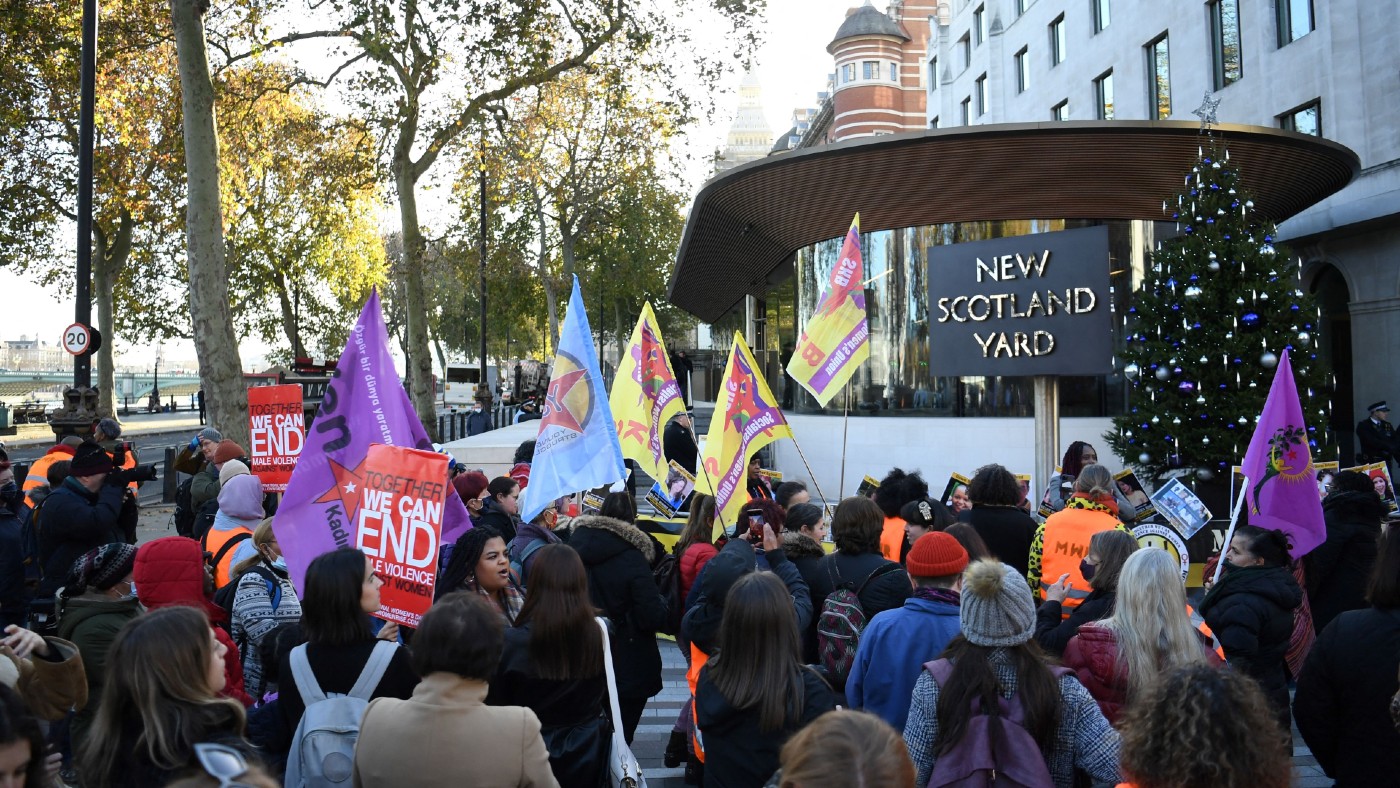 Protest outside Scotland Yard building