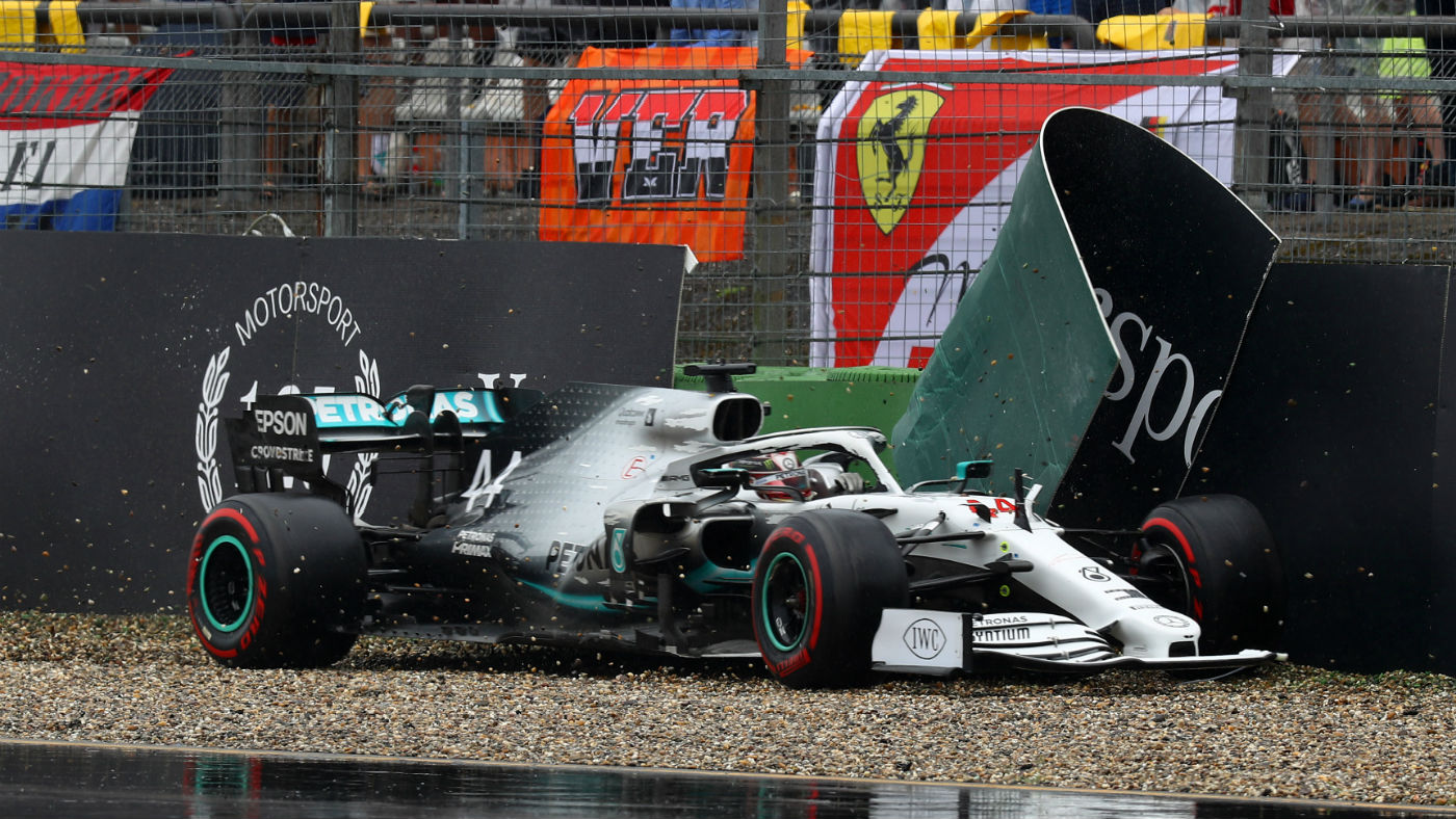 Mercedes driver Lewis Hamilton finished ninth in the German GP after spinning off  
