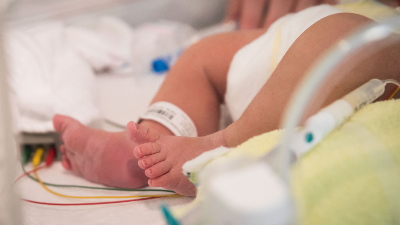 New born baby on maternity ward