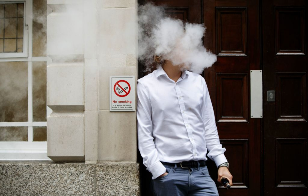 A person is pictured vaping