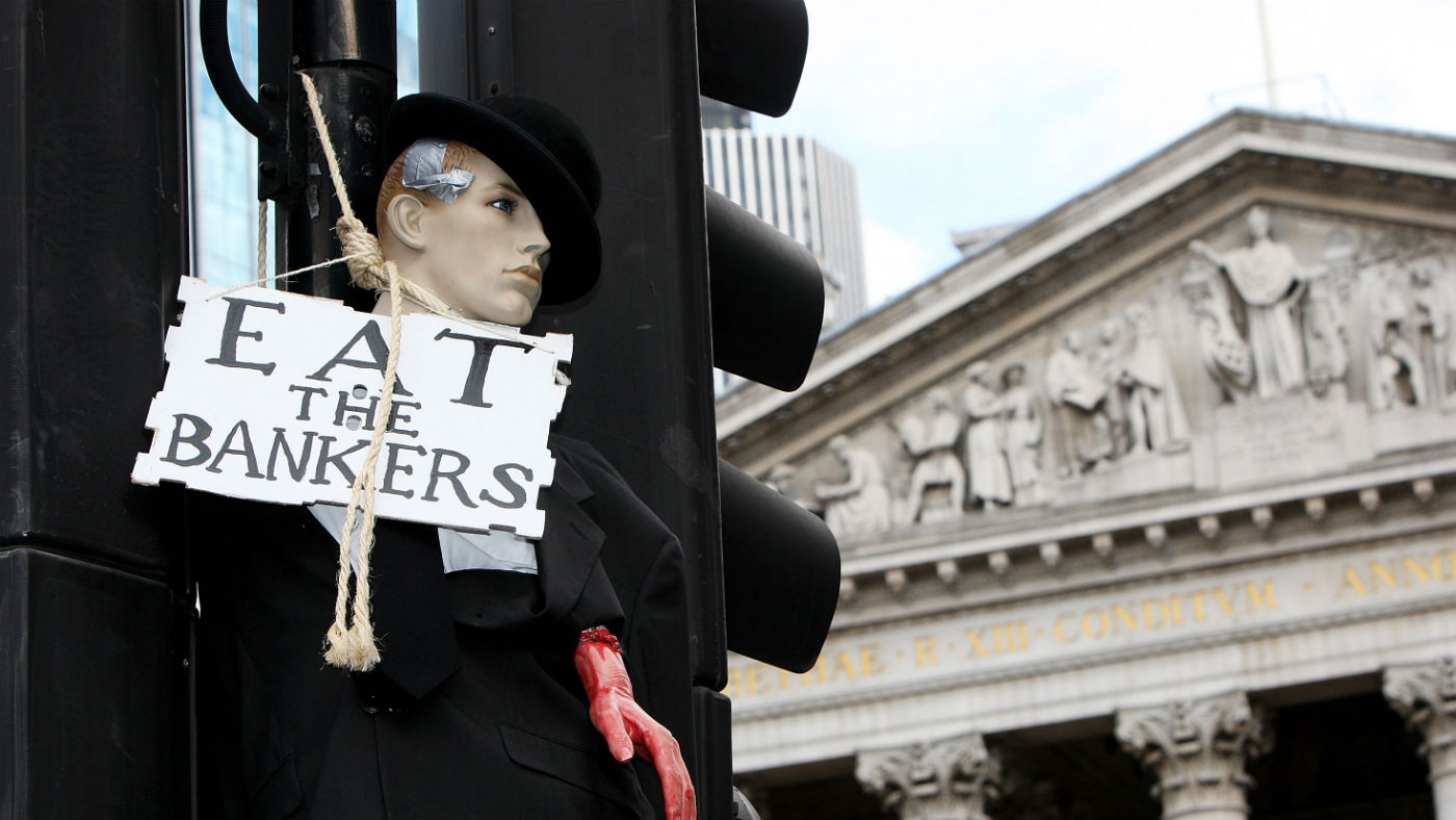 Anti-banking protest in London in 2009