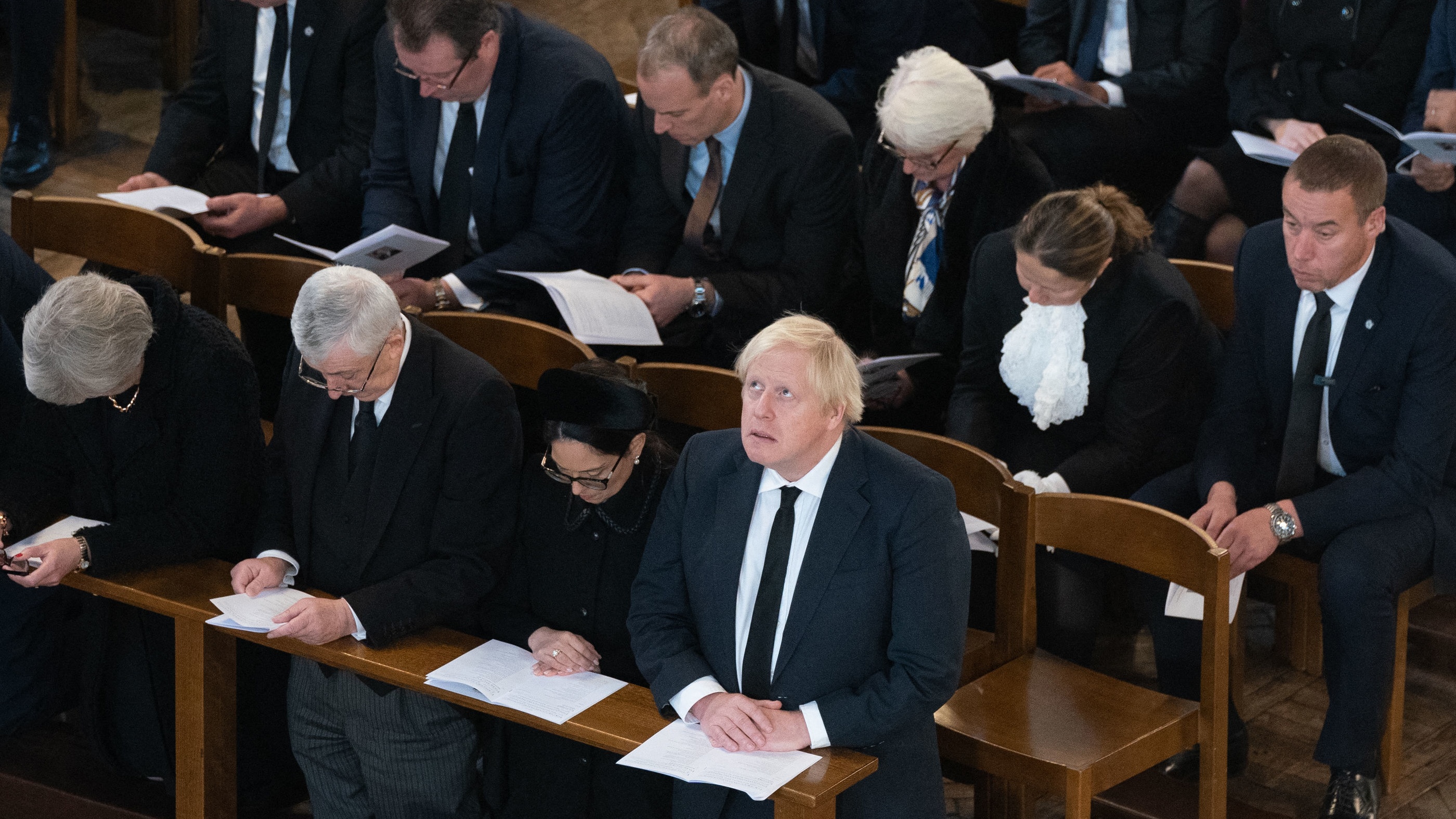 Boris Johnson attends a requiem mass for murdered Tory MP David Amess
