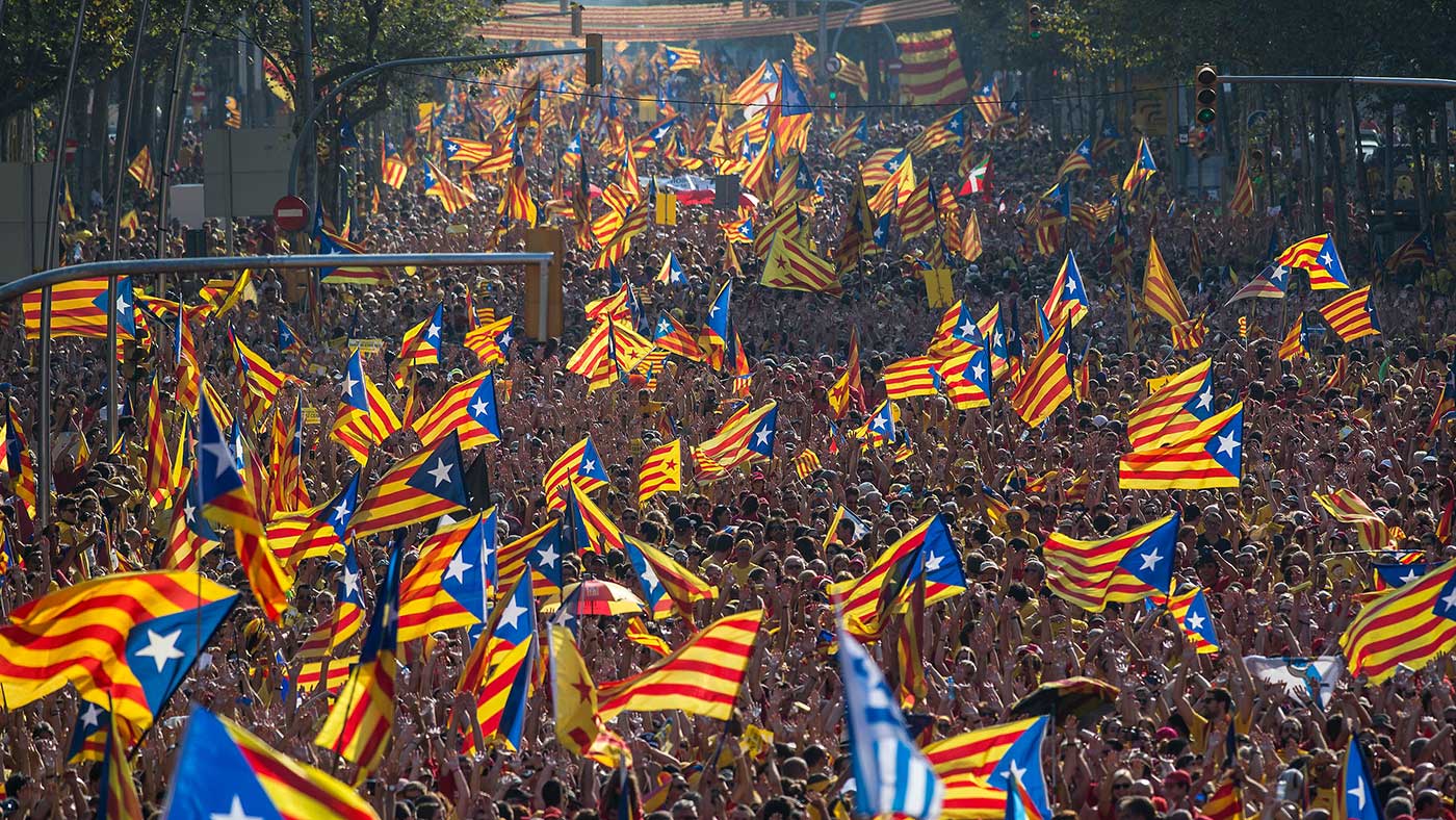 Protestors rally for Catalan independence in Barcelona