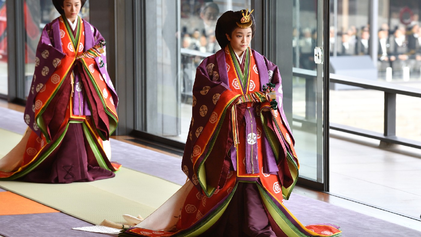 Princess Mako wearing traditional clothes at a royal ceremony