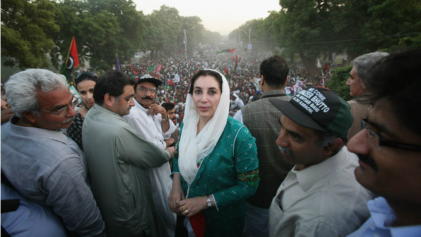 Benazir Bhutto in Karachi after her return to Pakistan in October 2007