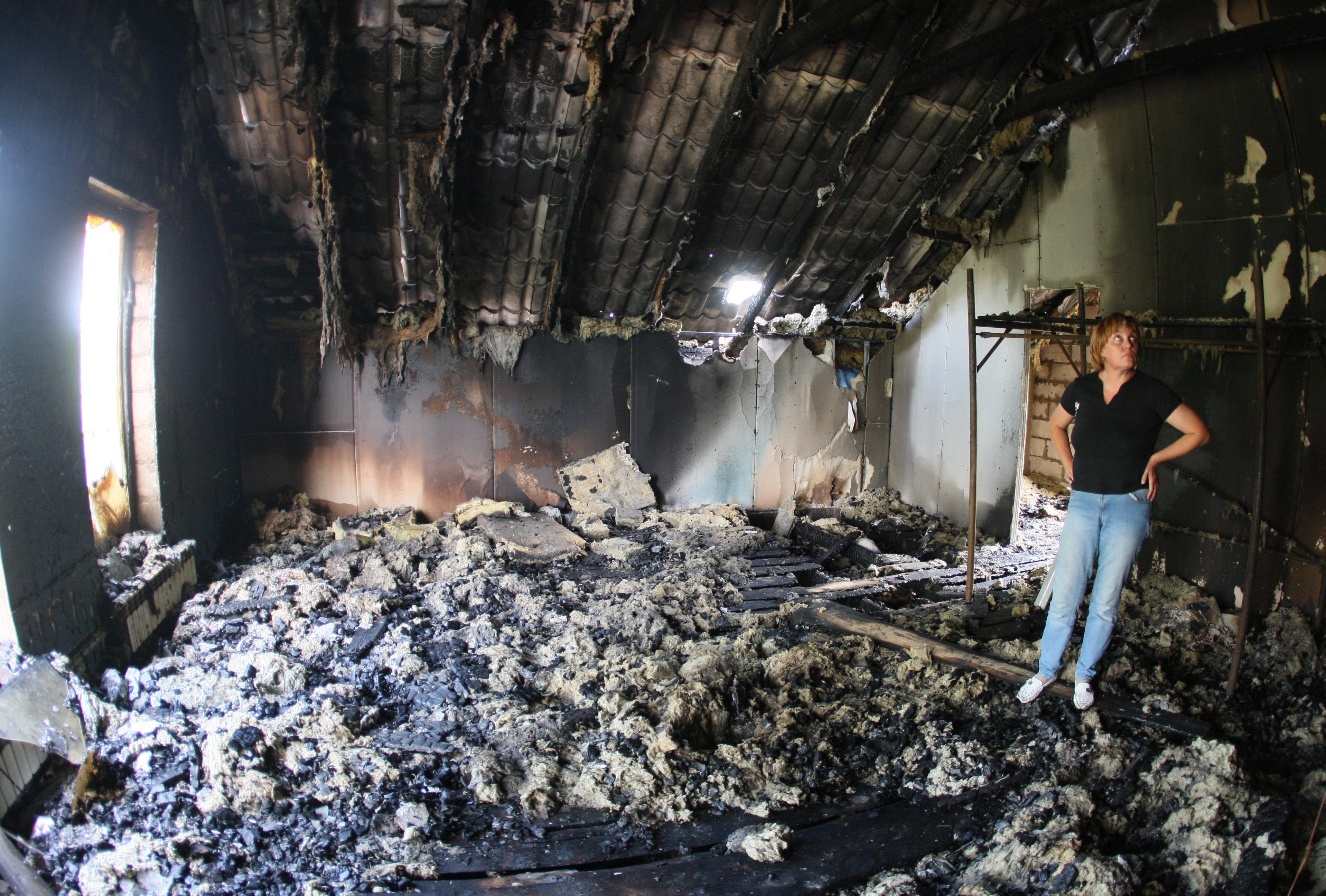 Building destroyed in Donetsk