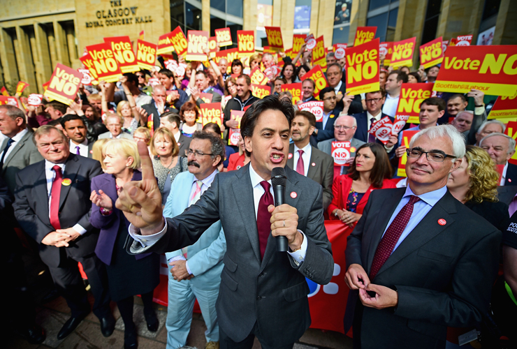 Labour leader Ed Miliband campaigns in Scotland