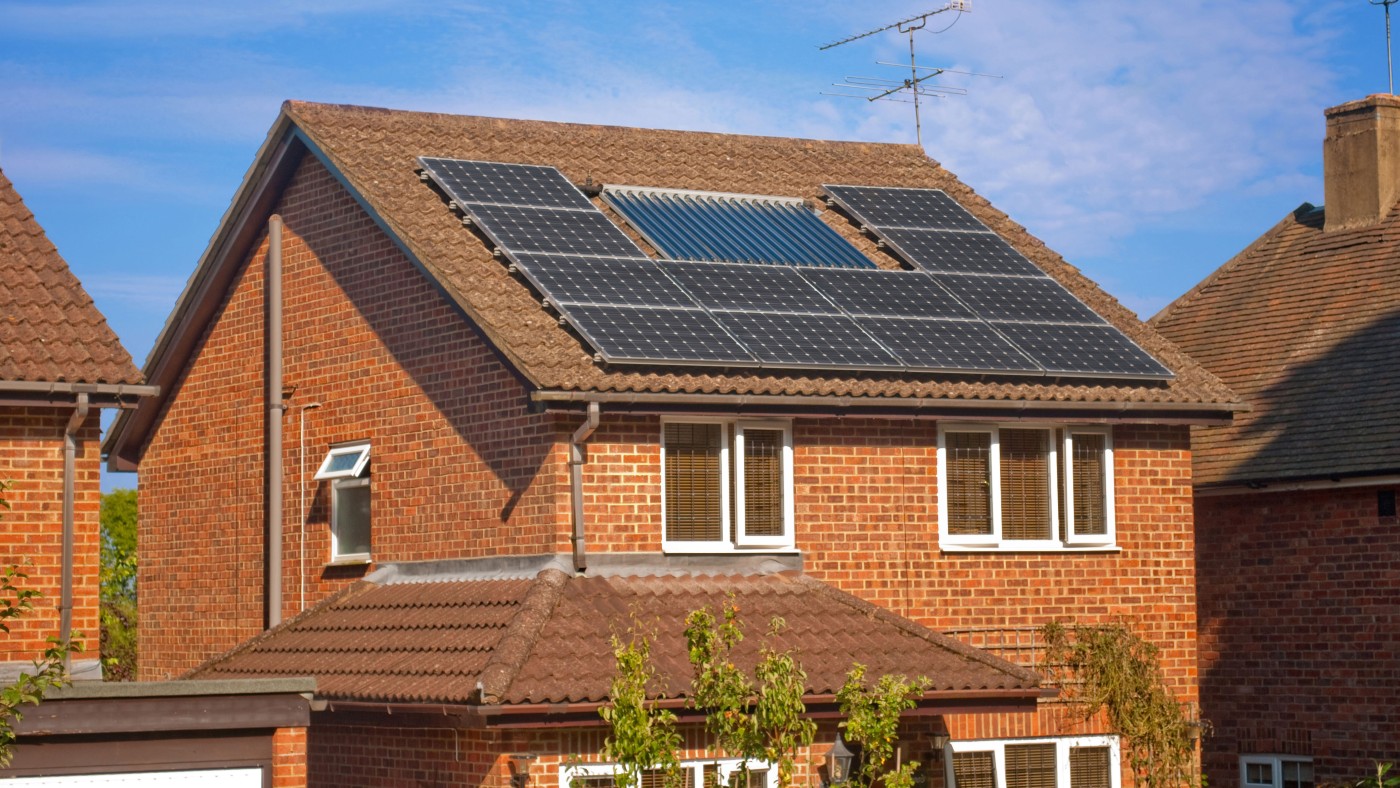 Solar panels on a house in the UK