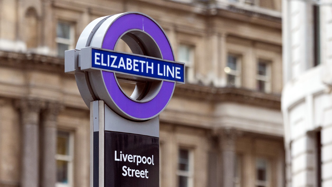 The Elizabeth line entrance at Liverpool Street station in London