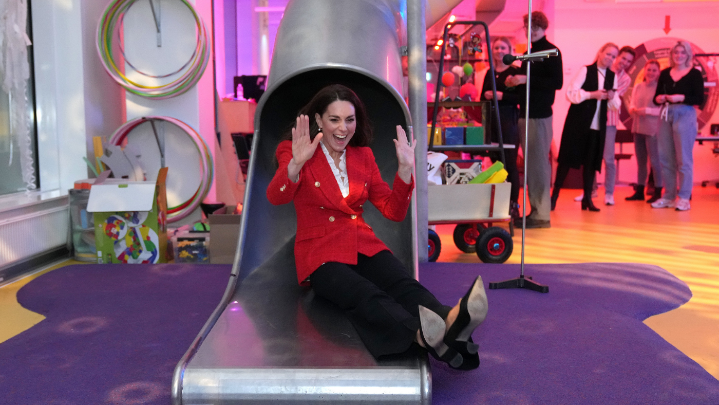 Kate Middleton on a slide