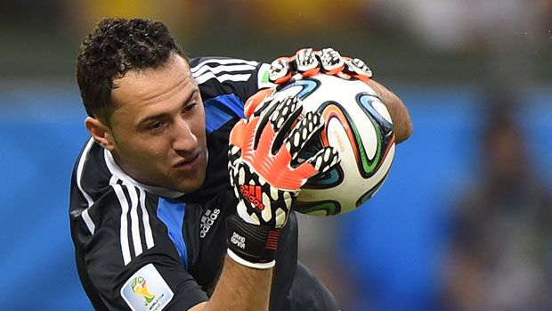 Colombian goalkeeper David Ospina at the World Cup in Brazil