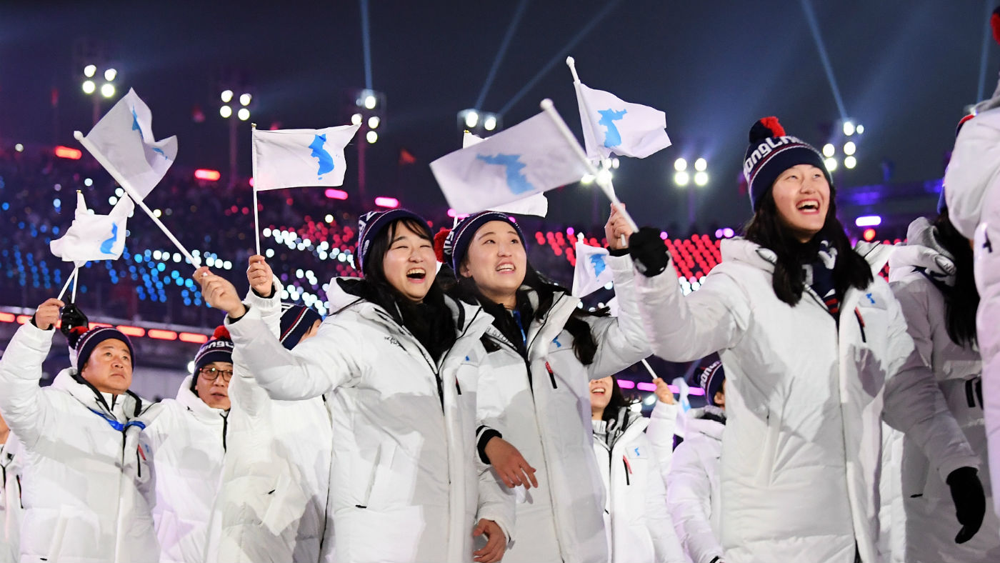 South Korea North Korea Winter Olympics unified flag