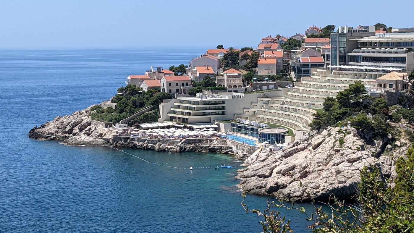 A view of the Rixos Premium Dubrovnik from the bay