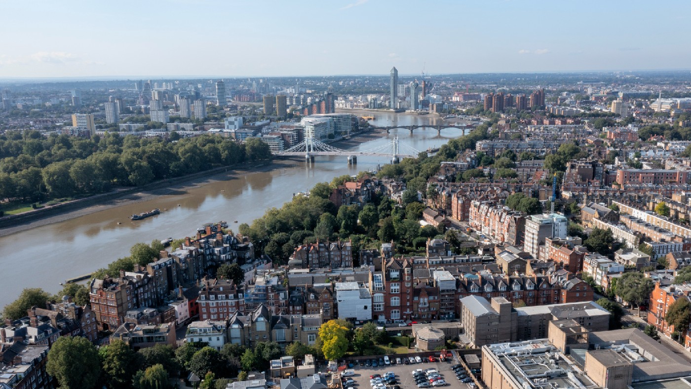 An aerial view of Chelsea
